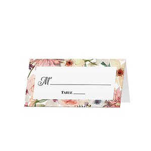 Floral - Blank Folded Place Cards