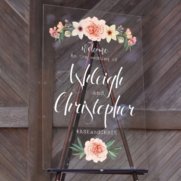 Gray Floral Bridal Shower Welcome Poster Bridal Shower Welcome Poster 24 x 36