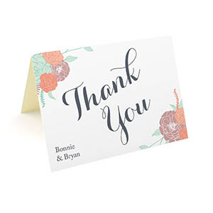 Hello Love Goods Personalized Wedding Thank You Cards with Message, Flat  Thank You Note Cards with Pink Floral