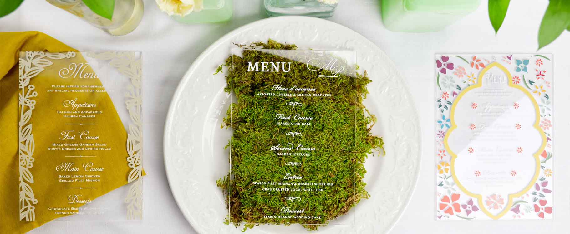 Acrylic Wedding Menus