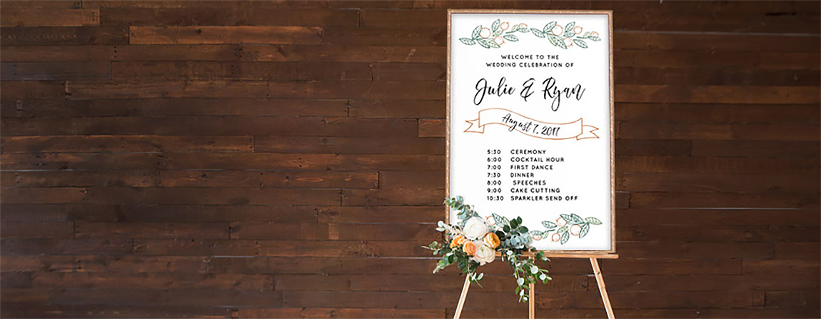 Black & Gold Damask Welcome To Our Wedding Personalised Wedding Sign 