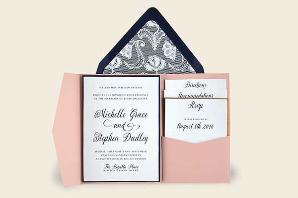 Square Folio Pocket Wedding Invitation Suite  Wedding RSVP Cards Envelopes /& More  AV6451