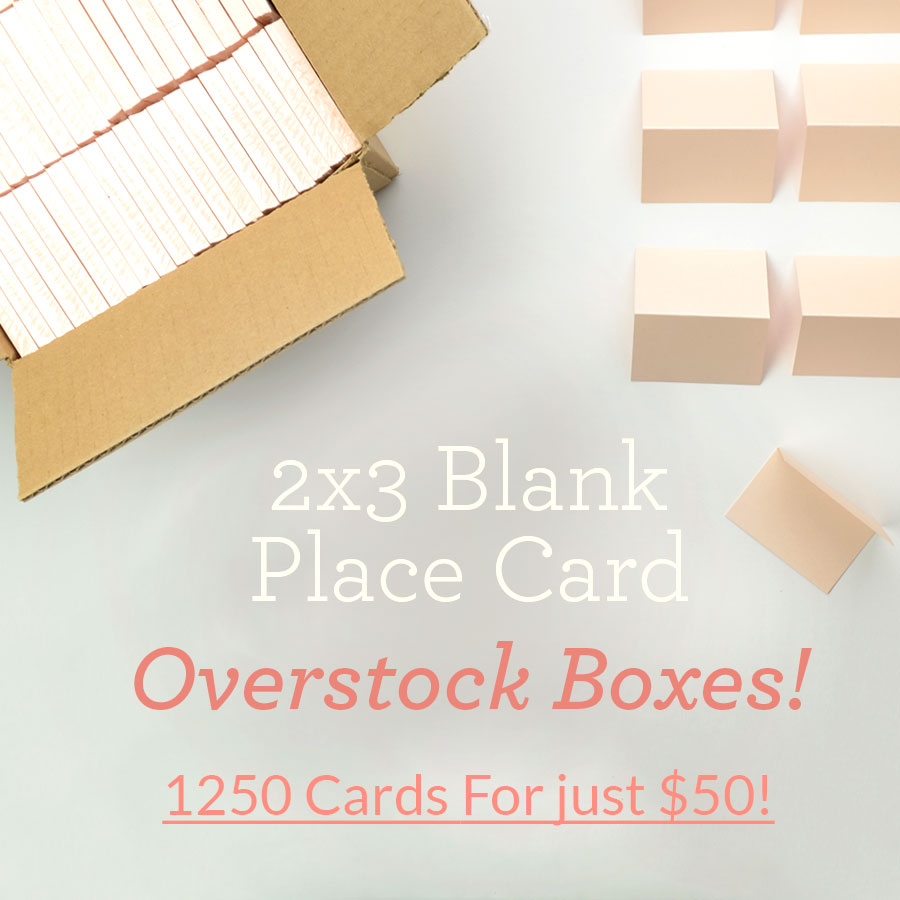 Cards and Pockets 2x3 Blank Place Card Overstock Boxes