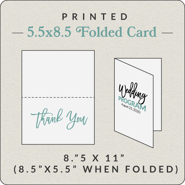 Package of 24 Personalized Cards with Envelopes Choose to add return address to envelopes 5 ½ by 4 ¼ inches folded with blank inside 