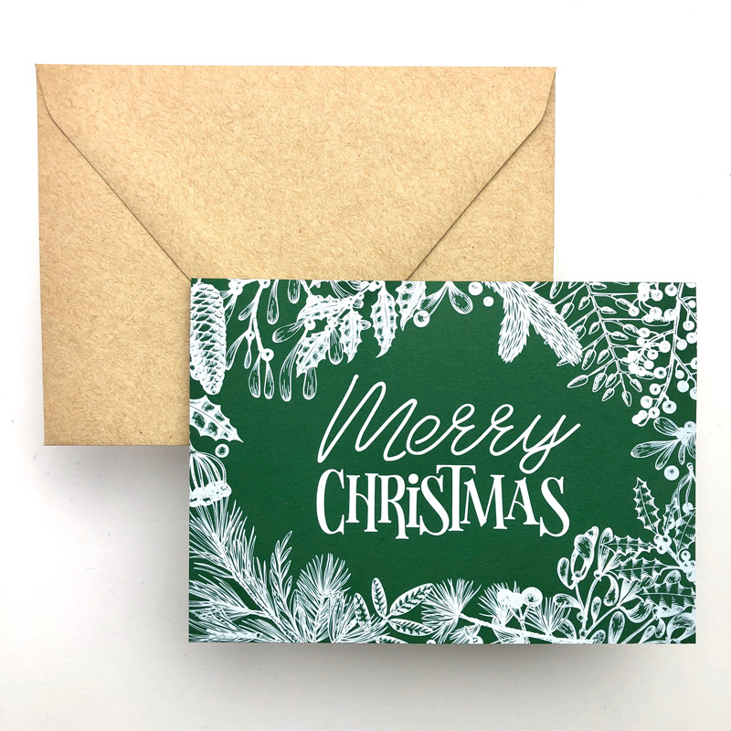 New Designs for 2020. Printed and Packed in UK Blank Inside Includes 2 Different Designs Ecofriendly and Plastic Free Xmas Cards and Card Box Pack of 10 with Envelopes Christmas Thank You Cards