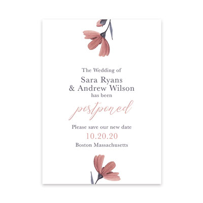 1 Sample Personalised Change The Date Invitation Cards Size A6